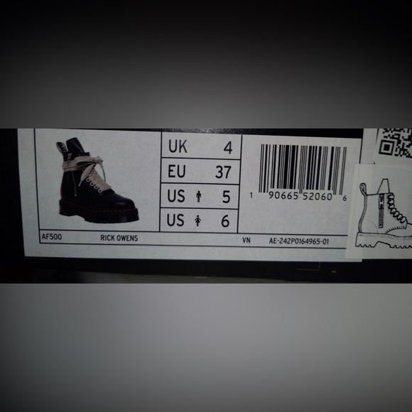 DR MARTENS X RICK OWENS FW22 STROBE 1460 BLACK BOOT IN MATTE GRAINY COW LEATHER - Picture 6 of 6